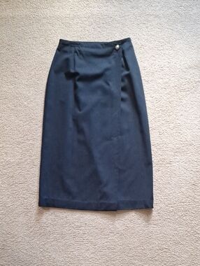 Classic Black Pencil Wrap Skirt - Timeless Office Staple